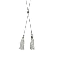 Criss Cross Tassel Necklace in Sterling Silver