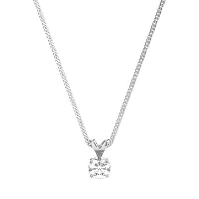 Radiant Star® 3/8 ct. tw. Diamond Solitaire Pendant in 14K White Gold