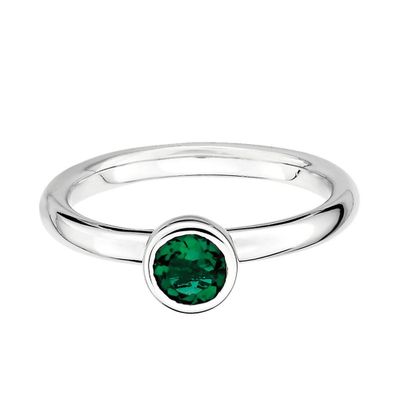 May Birthstone Stack Ring Sterling Silver