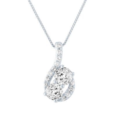 Exclusively Us® Lab-Created White Sapphire Pendant in Sterling Silver