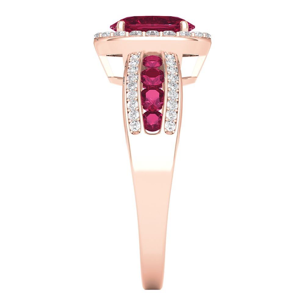 Ruby & 1/4 ct. tw. Diamond Ring 10K Rose Gold