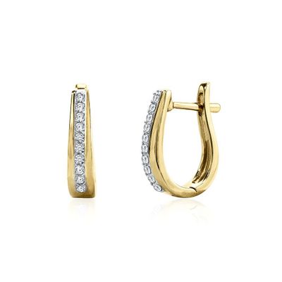 ct. tw. Diamond Hoop Earrings in 10K Gold