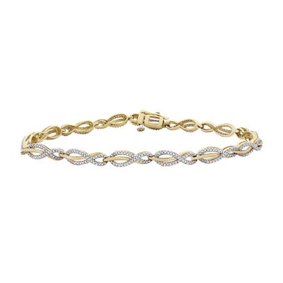 1/2 ct. tw. Diamond Link Bracelet in 10K Yellow Gold