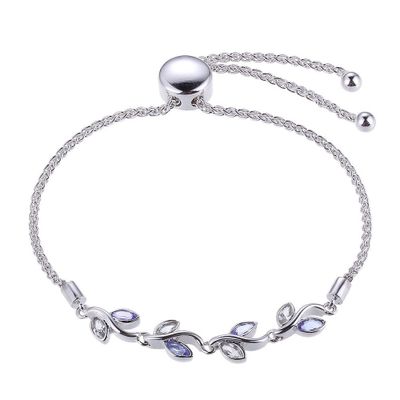 Tanzanite & Lab-Created White Sapphire Bolo Bracelet in Sterling Silver