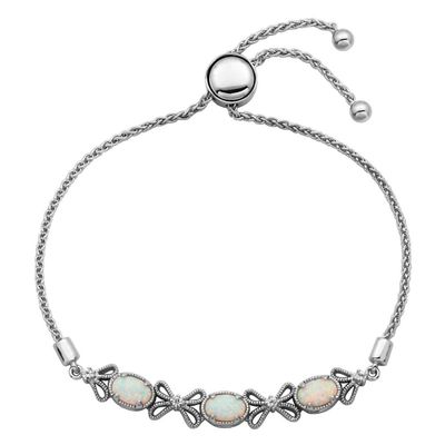 Lab-Created Opal & Sapphire Bolo Bracelet in Sterling Silver