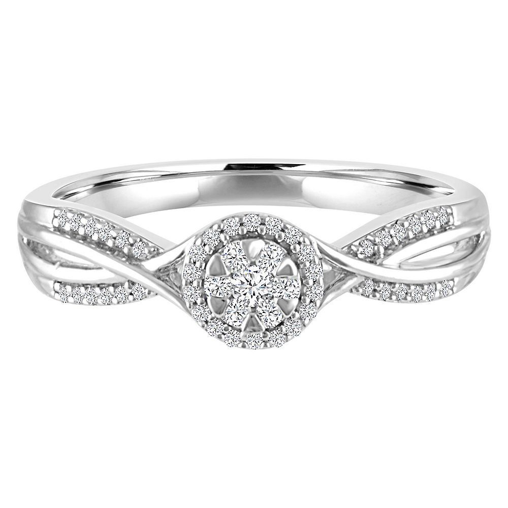 1/8 ct. tw. Diamond Twist Promise Ring Sterling Silver