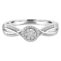 1/8 ct. tw. Diamond Twist Promise Ring Sterling Silver