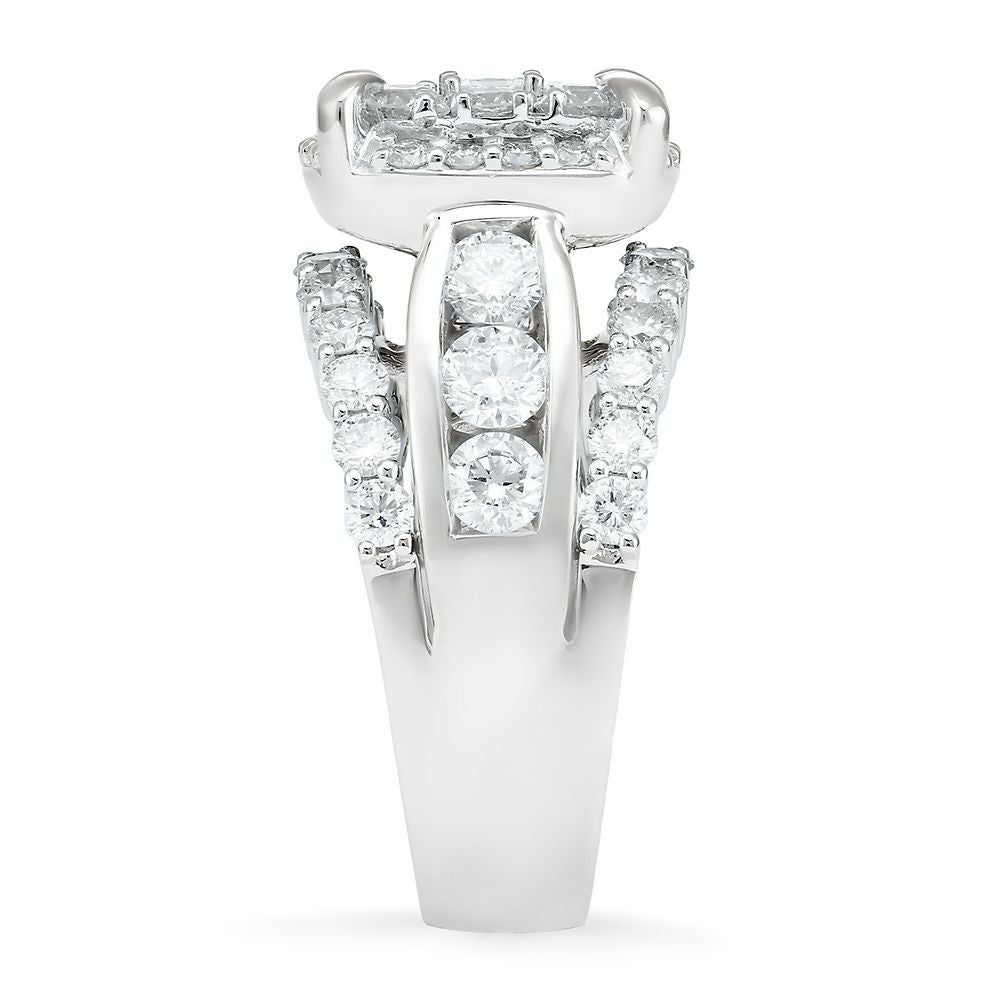 3 ct. tw. Multi-Diamond Halo Engagement Ring 14K White Gold