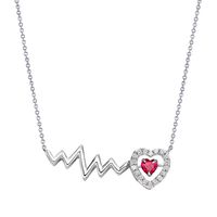 The Beat of Your Heart® Lab-Created Ruby & Lab-Created White Sapphire Heart Pendant in Sterling Silver