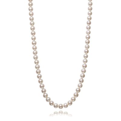 Freshwater Cultured Pearl Strand Necklace in 14K Yellow Gold, 7-7.5MM, 18"