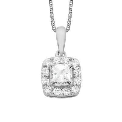 1/ ct. tw. Diamond Illusion Pendant in 10K White Gold