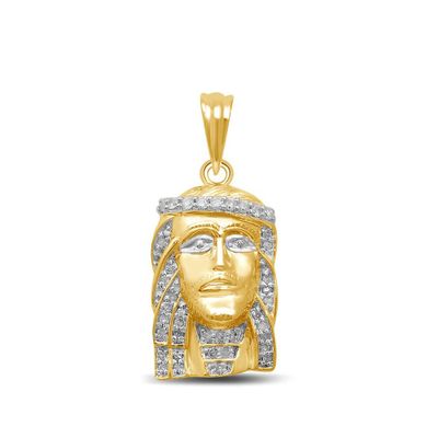 Men's 1/3 ct. tw. Diamond Jesus Pendant in 10K Yellow Gold