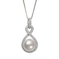 Freshwater Cultured Pearl & White Topaz Pendant & Earring Boxed Set in Sterling Silver