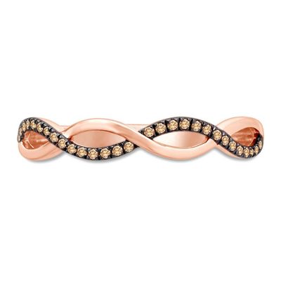 1/10 ct. tw. Champagne Diamond Twist Band 10K Rose Gold