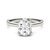 2 ct. tw. Moissanite Oval Solitaire Engagement Ring 14K White Gold