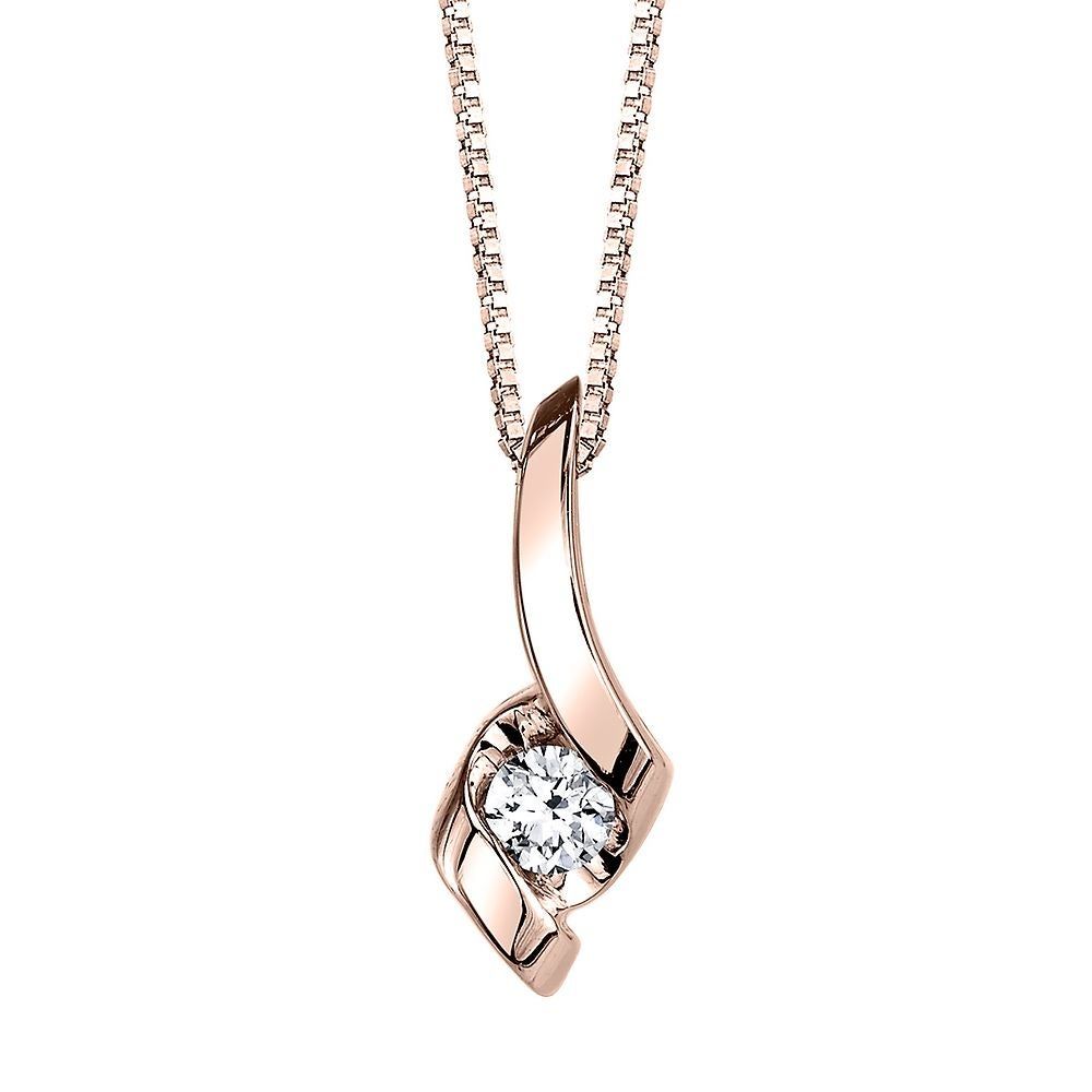 1/10 ct. tw. Diamond Pendant in 14K Rose Gold