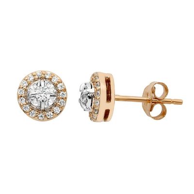 1/4 ct. tw. Diamond Illusion Stud Earrings in 10K Rose Gold