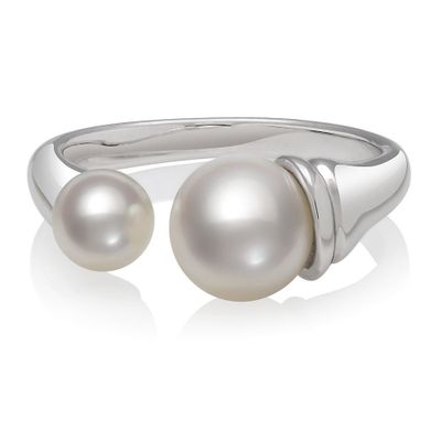 Freshwater Cultured Pearl Open Ring Sterling Silver