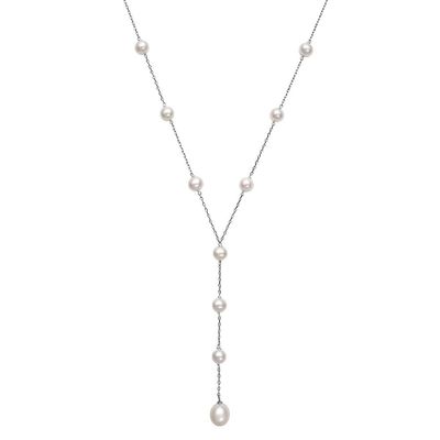 Freshwater Cultured Pearl Y-Necklace in Sterling Silver