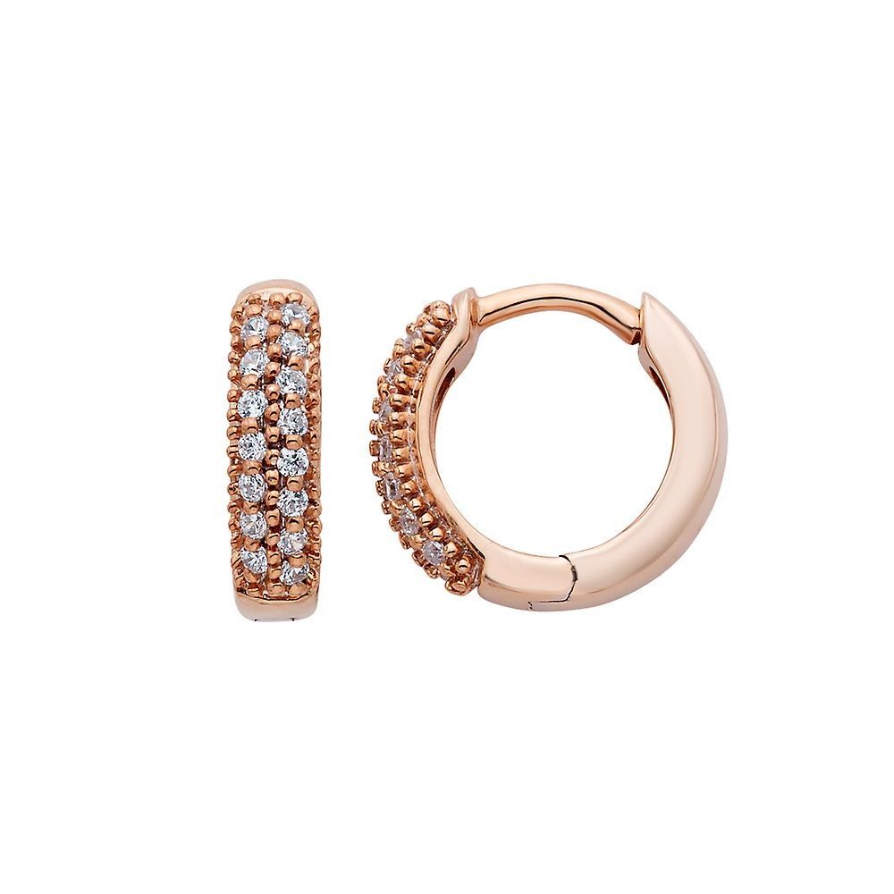 1/ ct. tw. Diamond Hoop Earrings in 10K Rose Gold