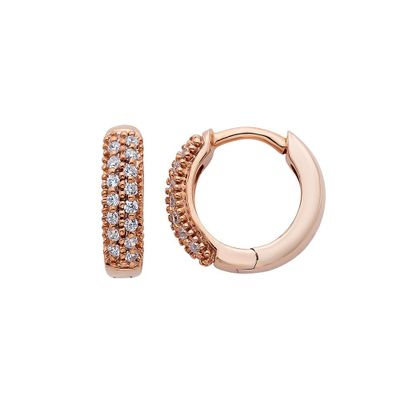1/ ct. tw. Diamond Hoop Earrings in 10K Rose Gold
