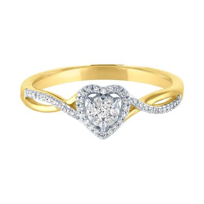 1/8 ct. tw. Diamond Heart Promise Ring 10K Yellow Gold