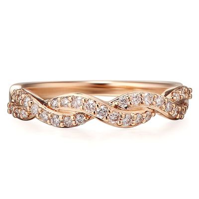 1/ ct. tw. Diamond Twist Band 10K Rose Gold