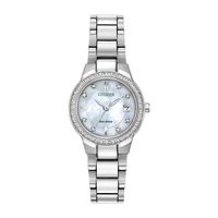 Mother of Pearl Womenâs Watch & Bracelet Set in Stainless Steel