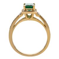 Emerald & 1/ ct. tw. Diamond Ring 10K Yellow Gold
