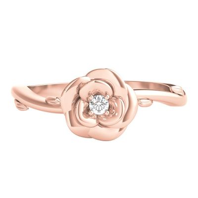 Belle Diamond Rose Ring 10K Gold