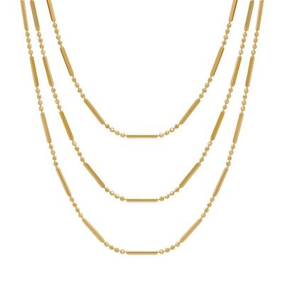 Graduated Triple Strand Necklace in 14K Yellow Gold