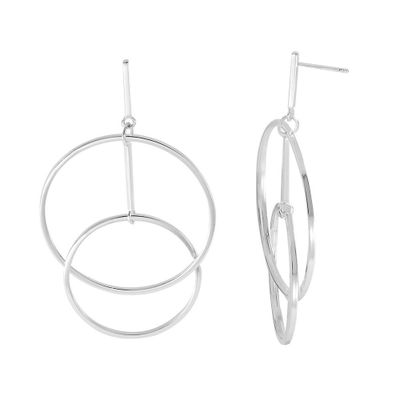 Double Circle Earrings in Sterling Silver
