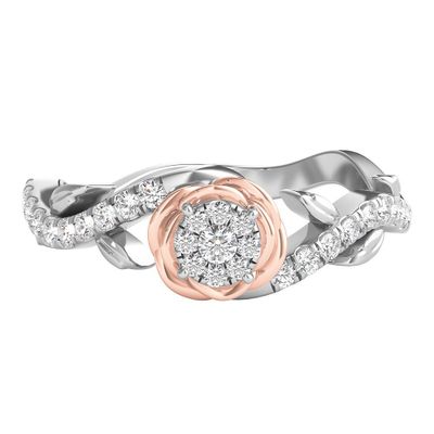 Belle Rose Diamond Promise Ring 14K White & Gold (1/4 ct. tw.)