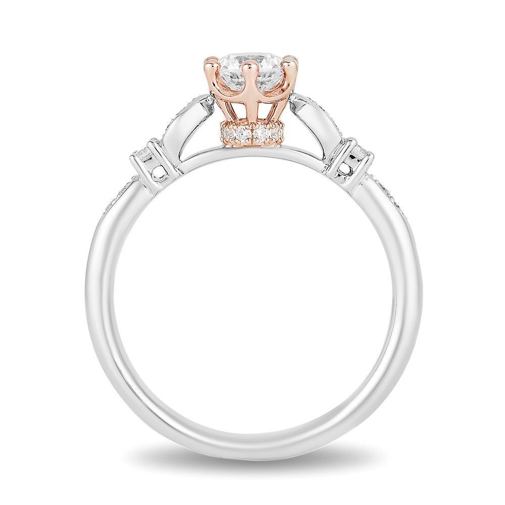Disney Belle Inspired Diamond Engagement Rose Ring 14K White Gold 1.0 CTTW  | Enchanted Disney Fine Jewelry – Enchanted Disney Fine Jewelry UK