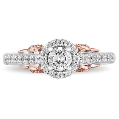 Enchanted Disney Belle 3/4 ct. tw. Diamond Engagement Ring 14K White & Rose Gold