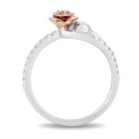 Enchanted Disney Belle 1/5 ct. tw. Diamond Rose Promise Ring Sterling Silver & 10K Gold