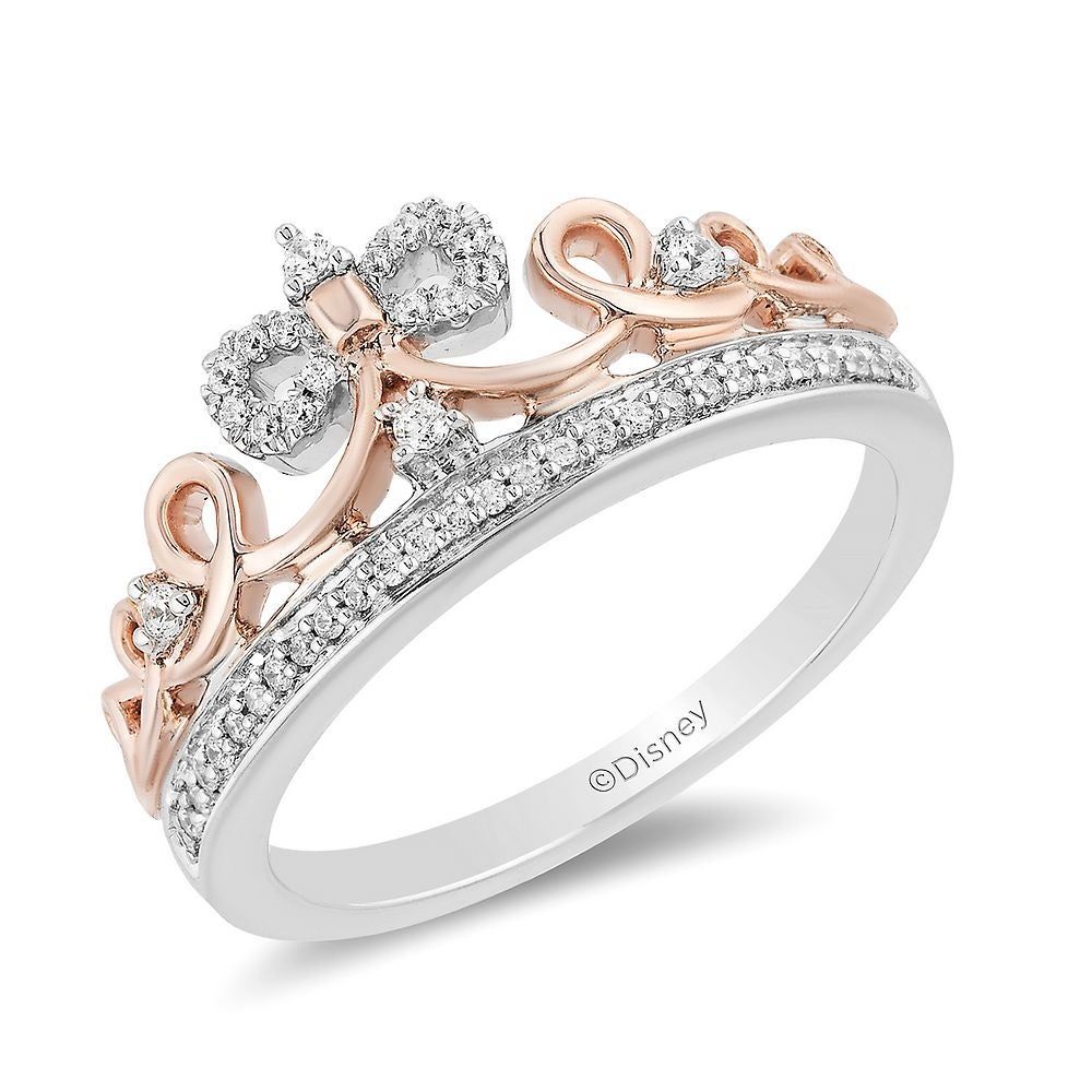 Enchanted Disney Snow White 1/7 ct. tw. Diamond Tiara Ring Sterling Silver & 10K Rose Gold