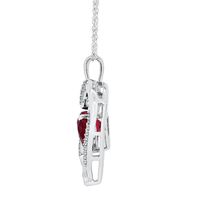 Lab-Created Ruby & White Sapphire Heart Pendant in Sterling Silver