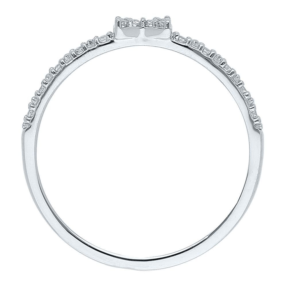 Diamond Bow Ring 10K White Gold