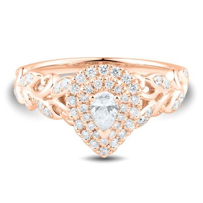 1/2 ct. tw. Diamond Halo Engagement Ring 14K Rose Gold