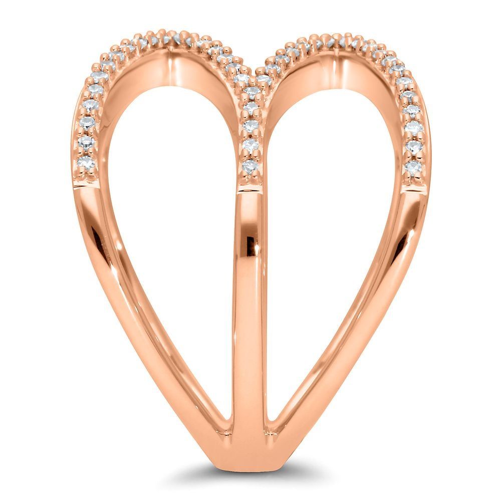 Diamond Crisscross Ring 10K Rose Gold (1/4 ct. tw.)