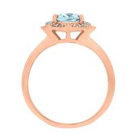 Aquamarine & 1/7 ct. tw. Diamond Ring 10K Rose Gold