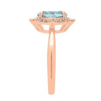 Aquamarine & 1/7 ct. tw. Diamond Ring 10K Rose Gold