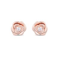 Belle Diamond Rose Stud Earrings in 10K Rose Gold (1/10 ct. tw.)