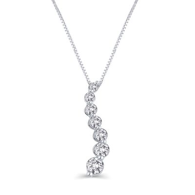 Journey Diamond Necklace in 10K White Gold (1/2 ct. tw.)