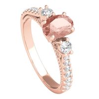 Shades of Love™ Morganite & 1/2 ct. tw. Diamond Ring 10K Rose Gold