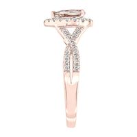 Pear-Shaped Morganite & Diamond Ring 10K Rose Gold (1/3 ct. tw.)