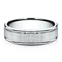 Wedding Band 10K White Gold, 6MM