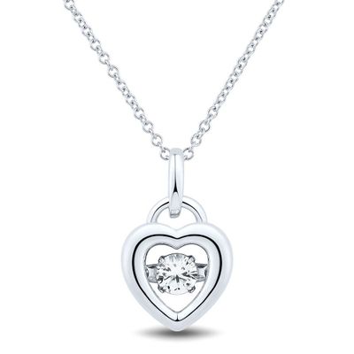 The Beat of Your Heart® Lab-Created White Sapphire Heart Pendant in Sterling Silver
