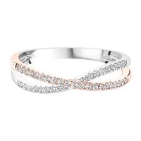 1/7 ct. tw. Diamond Criss Cross Ring 10K White & Rose Gold